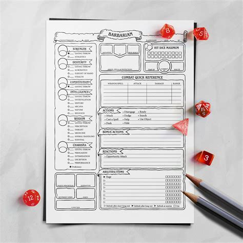barbarian feats dnd 5e|premade dnd 5e character sheet.